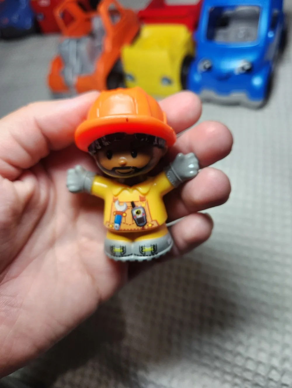 Fisher-Price Little People Vehicle Set Dump Truck, Tow Truck, And Figure